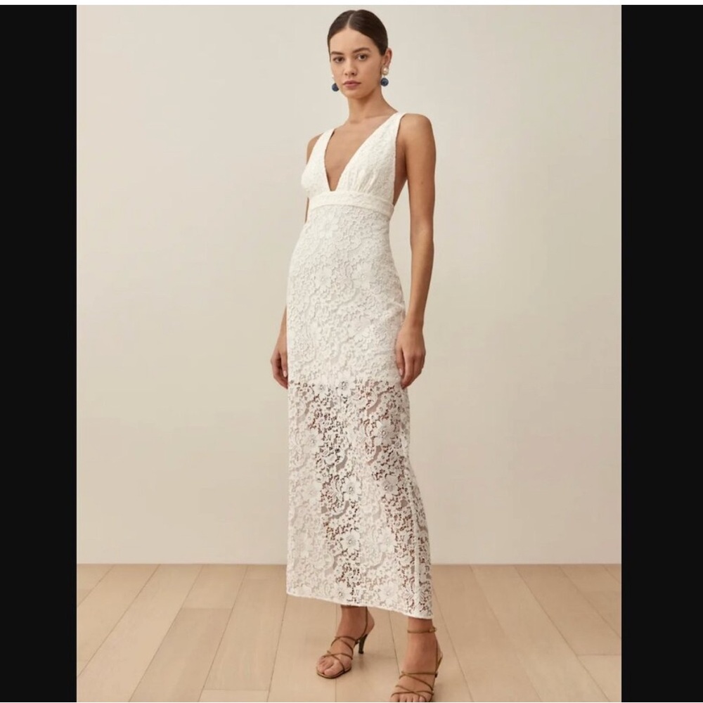 Reformation White Lace Maxi Dress